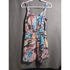 Ambiance Apparel Mini Floral Dress Women’s Large Neutral Florals Spring Summer